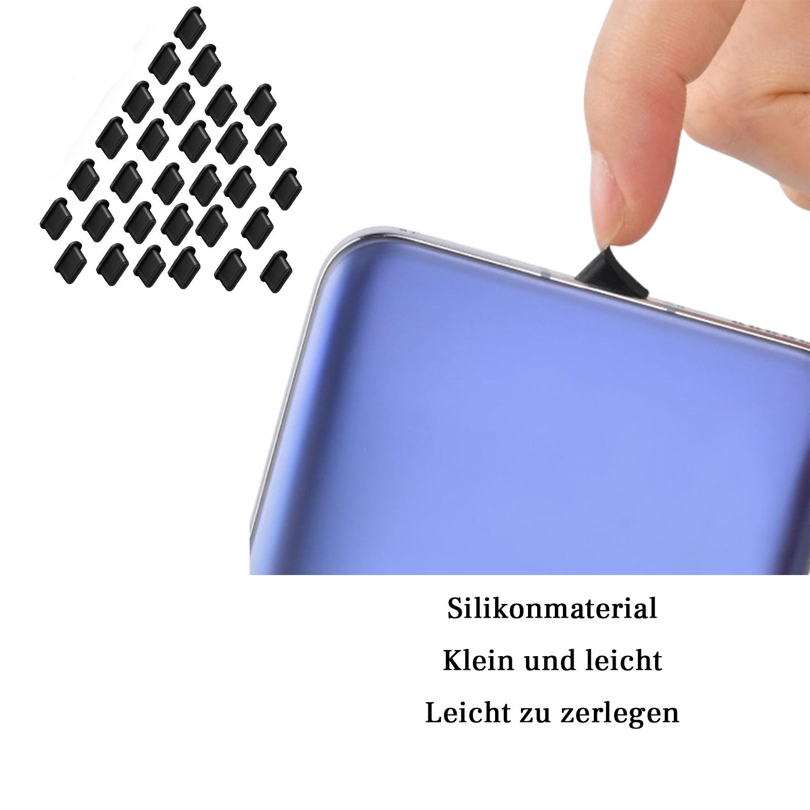 FELIXLEO Handyhülle USB Staubschutz Staubschutzstecker Typ mit iPhone 15 Modellen – Bild 5 von 5