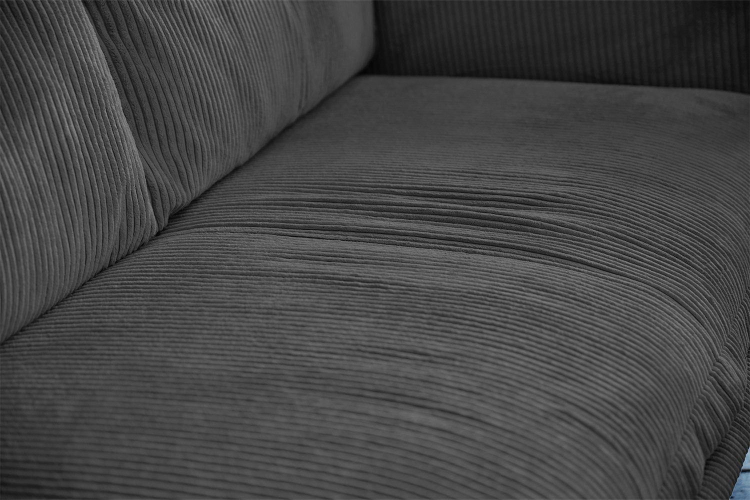 Cord zweifarbig KAWOLA versch. dunkelgrau Recamiere Cord/Velvet Farben Sofa Velvet silber QUENYA, od. Ecksofa links rechts, /