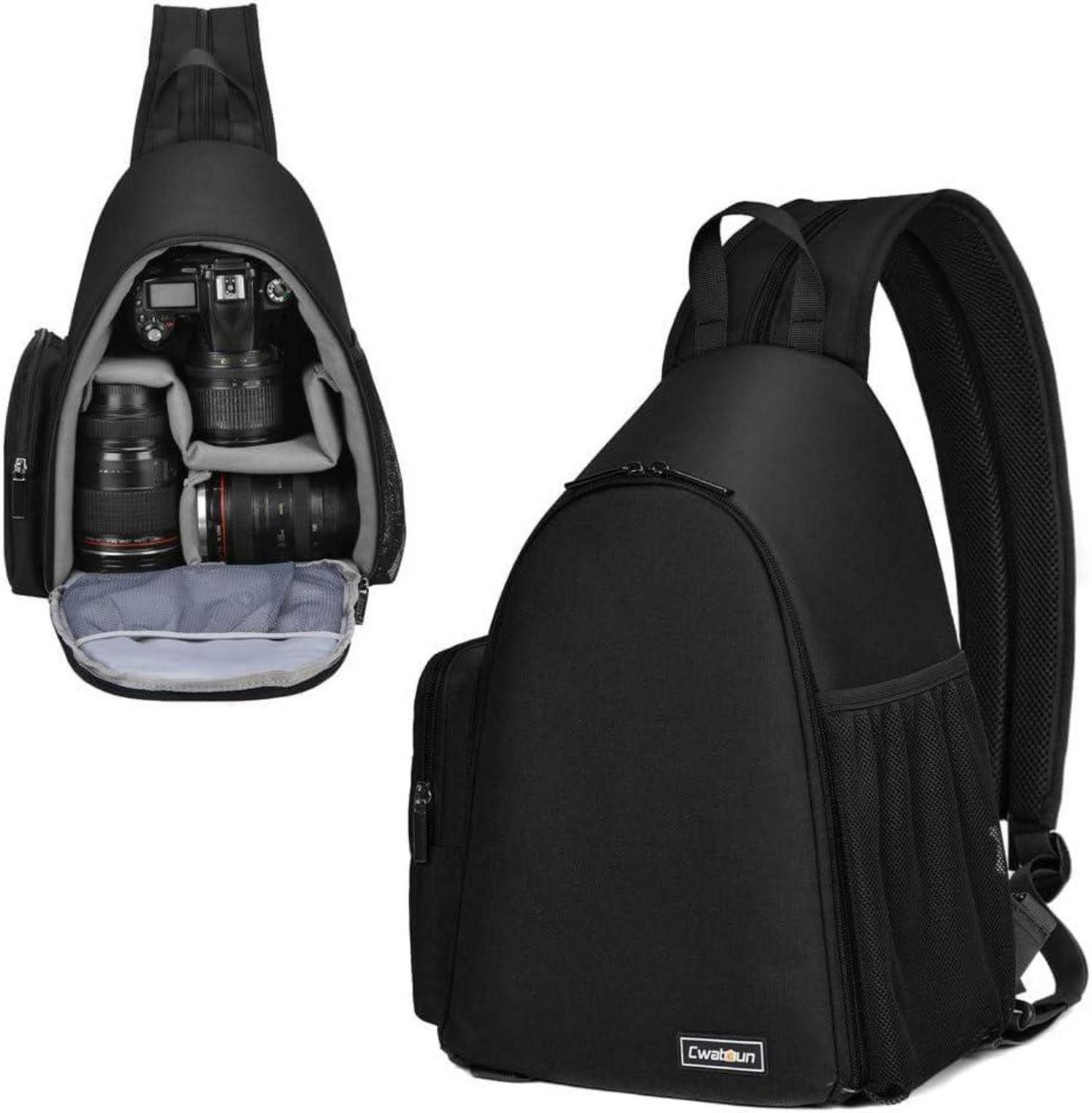 Kameratasche Kameratasche SLR wasserdichter Rucksack Organizer Schwarz
