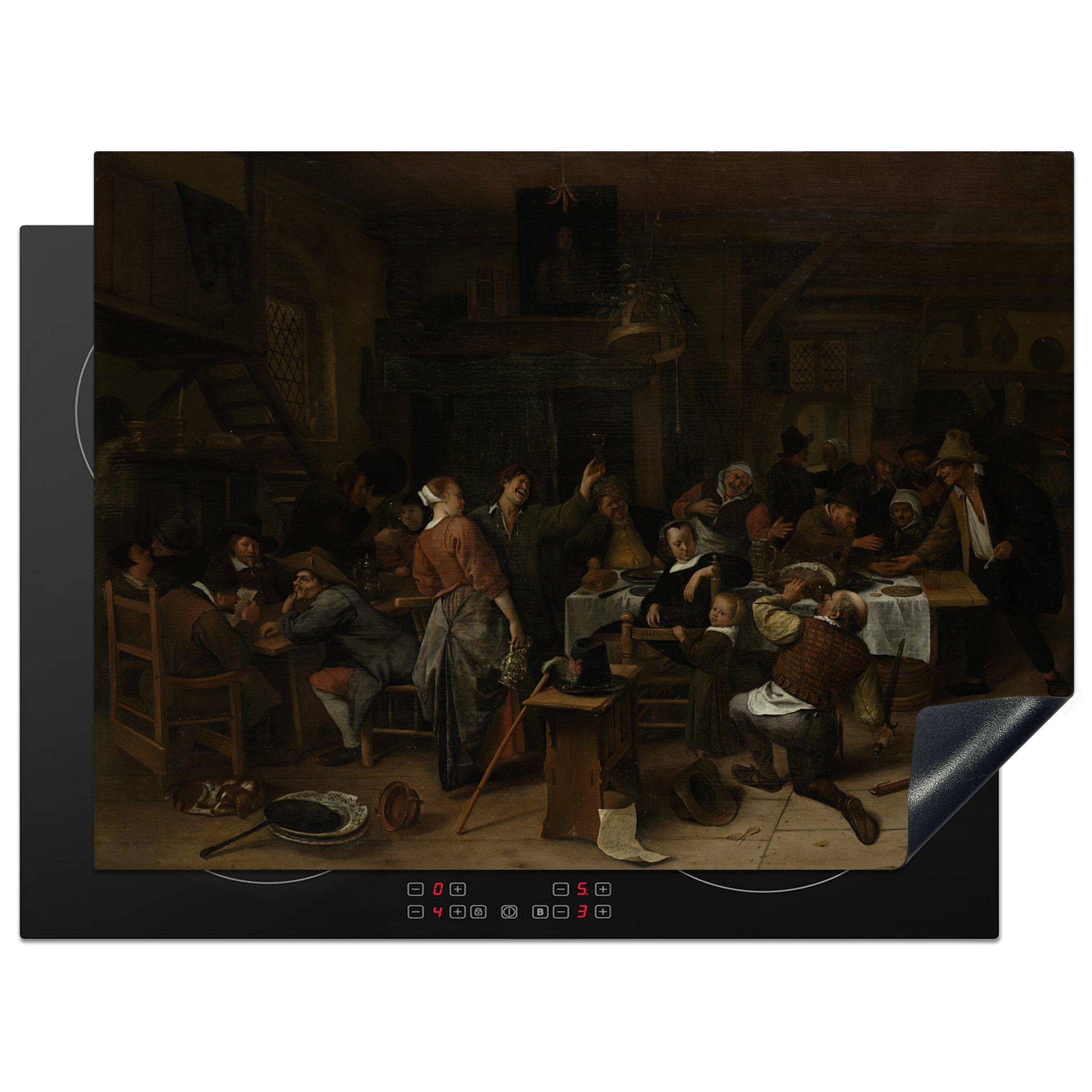 MuchoWow Herdblende-/Abdeckplatte Prinsjesdag - Jan Steen, Vinyl, (1 tlg), 71x52 cm, Induktionskochfeld Schutz für die küche, Ceranfeldabdeckung