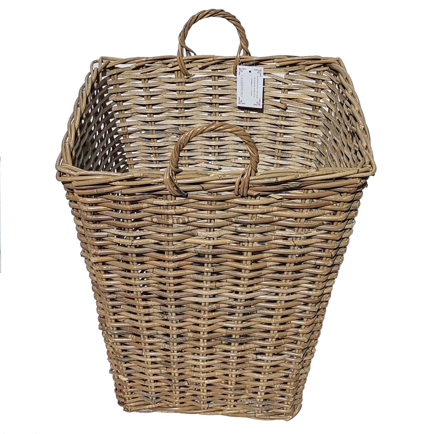 Casa Moro Flechtkorb Rattan Korb Matera mit Henkel Weidenkorb (Aufbewahrungskorb eckig Weidemkorb, in drei Größen und als Set), Naturkorb Rattankorb groß