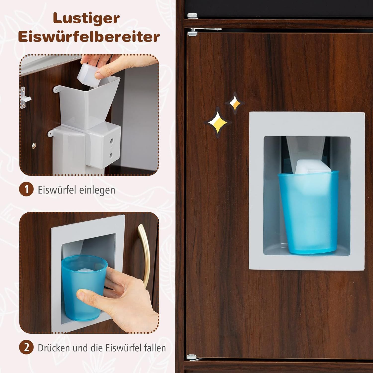 KOMFOTTEU Spielküche Kinderküche, mit Mikrowellen, Backofen, günstig online kaufen