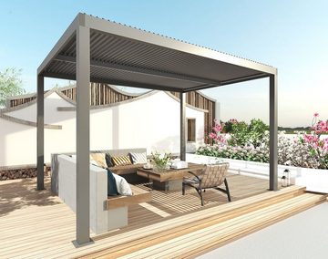 MCW Pergola MCW-L46-11-3x4, BxTxH: 400x300x220 cm, Stabiles Gestell mit Füßen, Windresistenz bis zu 100 km/h