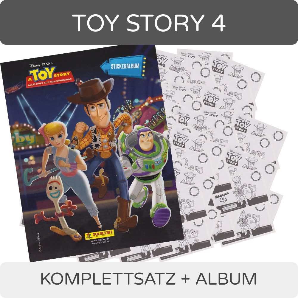 Panini Sammelkarte Panini Toy Story 4 Sammelsticker -Karten Hybrid Komplettsatz + Album