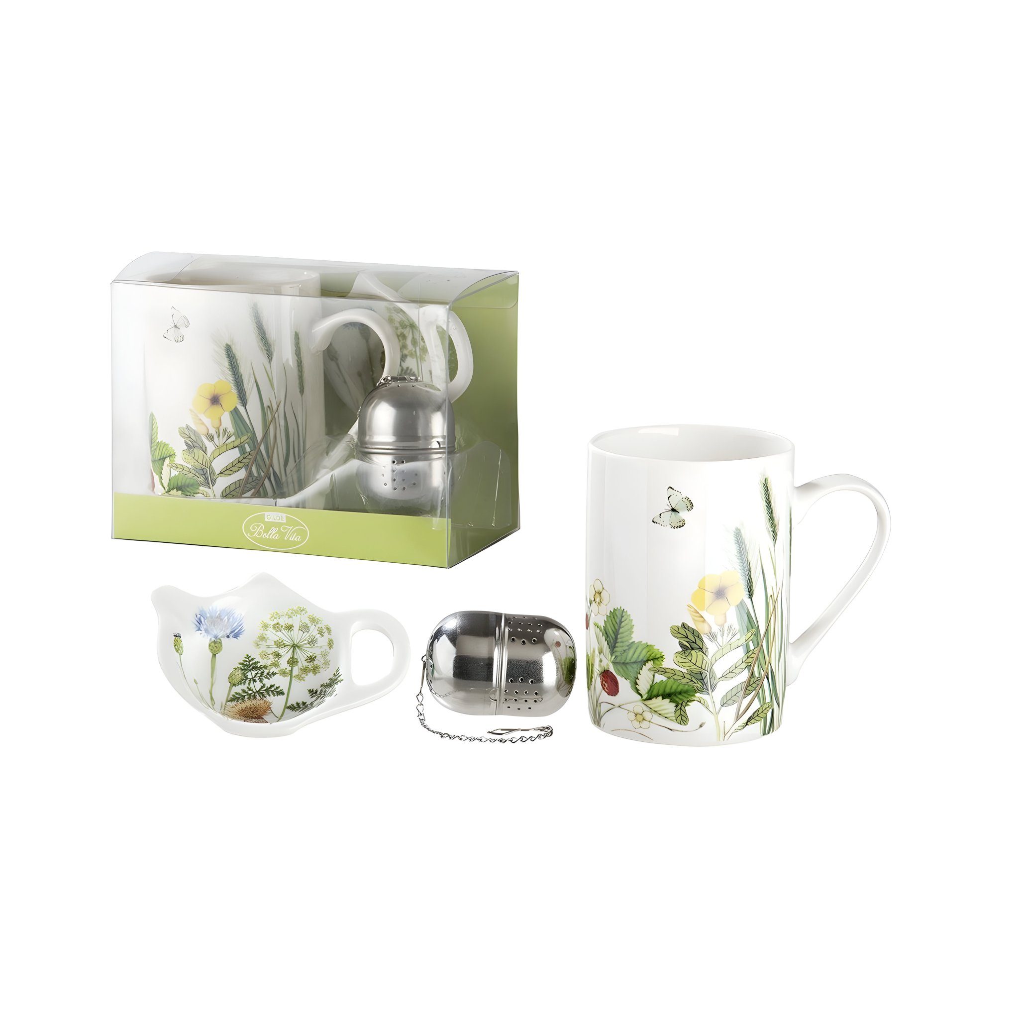 GILDE Tasse Teeset Wild Flowers 3-tlg.