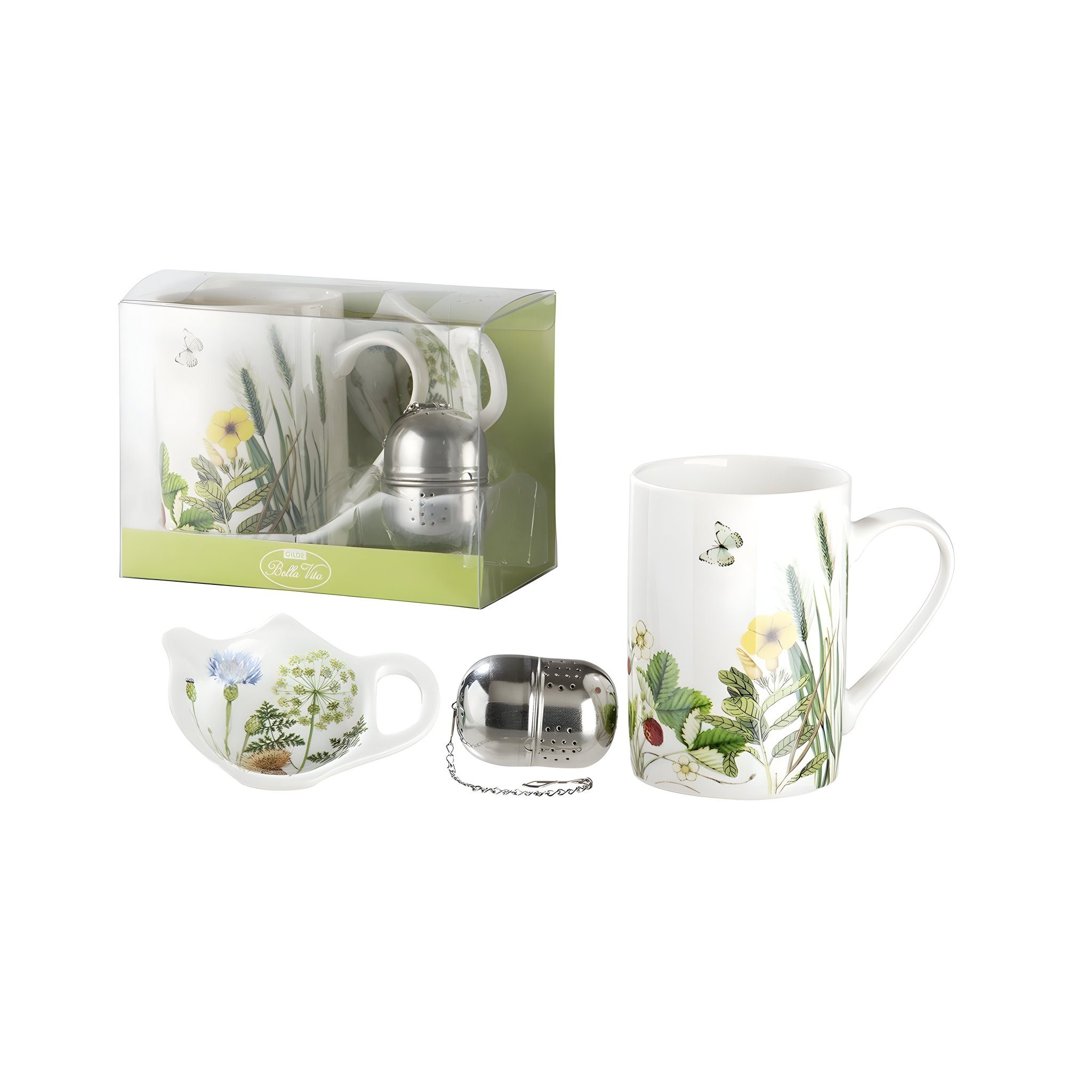 GILDE Tasse Teeset Wild Flowers 3-tlg