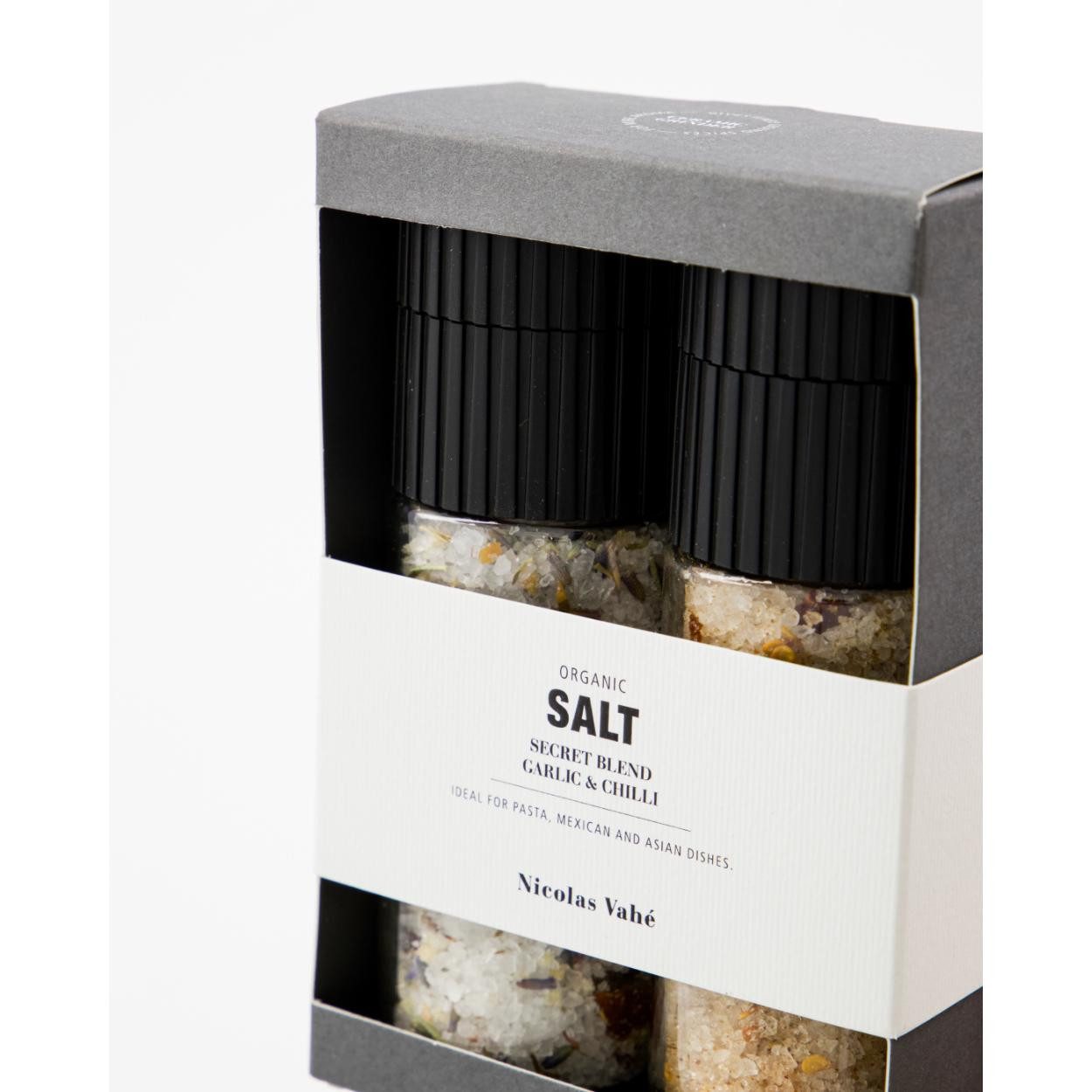 Nicolas Vahé Gewürz Geschenkbox Organic Secret Blend & Salt und Garlic & Chilli (2-teilig)