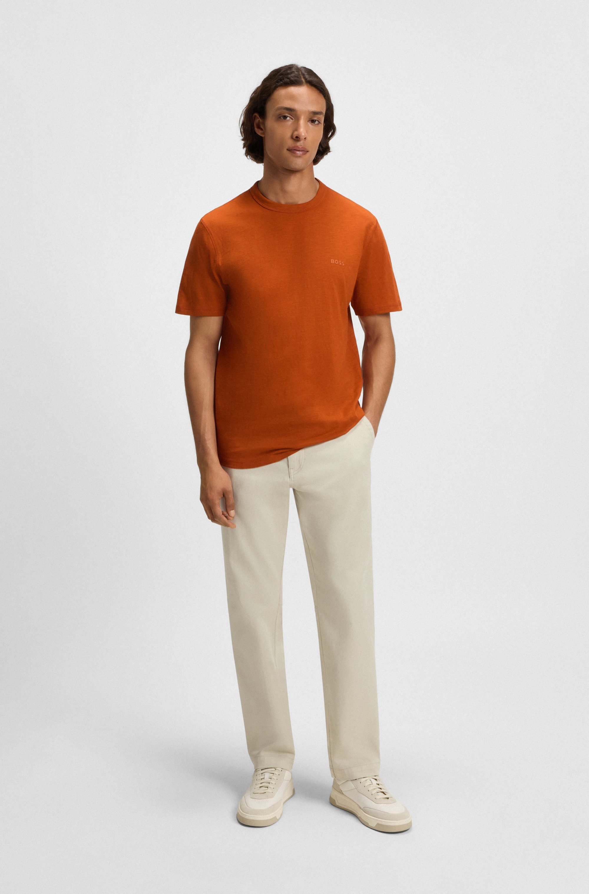 BOSS ORANGE T-Shirt Tegood Regular Fit 100% Baumwolle Logo on Chest Rundhals