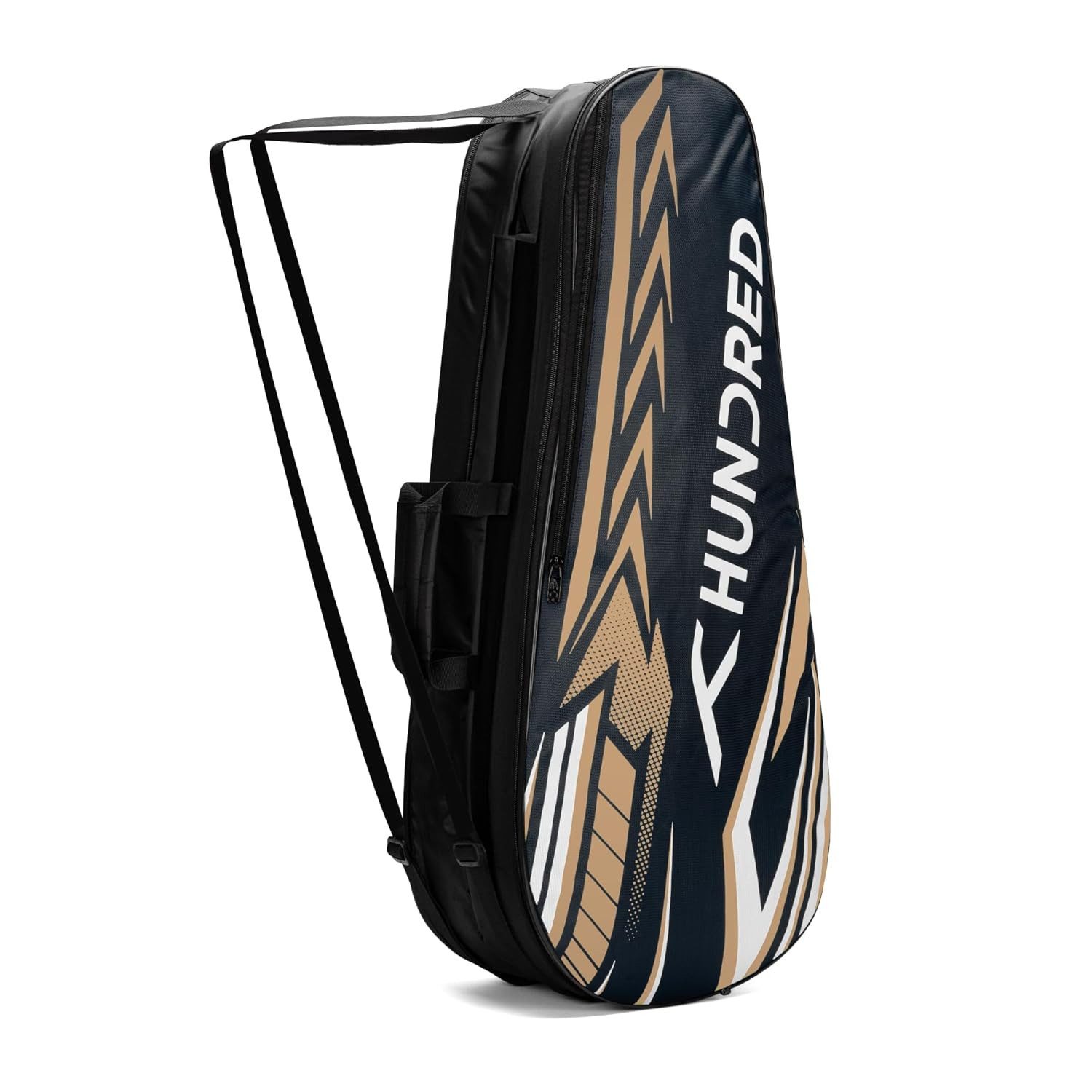 hundred Sporttasche Urban Pod Sporttasche Badminton Groß Schwarz Blau Polyester (Badminton-Taschenset, 3 Fächer, Außentasche, Schuhfach), Schuhfach, Doppelreißverschluss, ergonomischer Sling