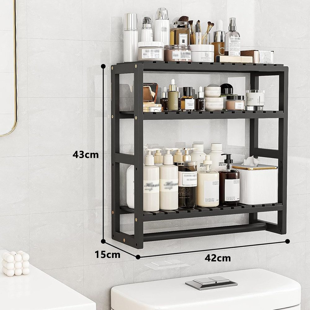 NUODWELL Badregal Badezimmer Regal Badmöbel Bambus 3 Etagen Organizer Wand günstig online kaufen