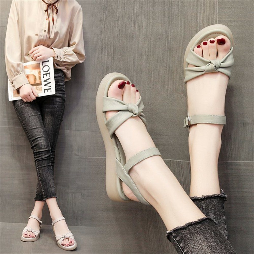 für Sommerschuhe Sandalen, Sohlen, dicken Riemchensandale Dekorative Frauen mit Damen Schuhe