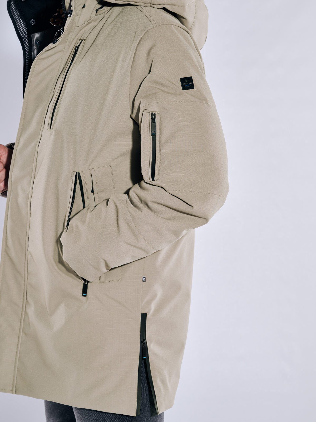 ENGBERS GERMANY Langjacke Herren Jacke mit Funktionsdetails, Beige