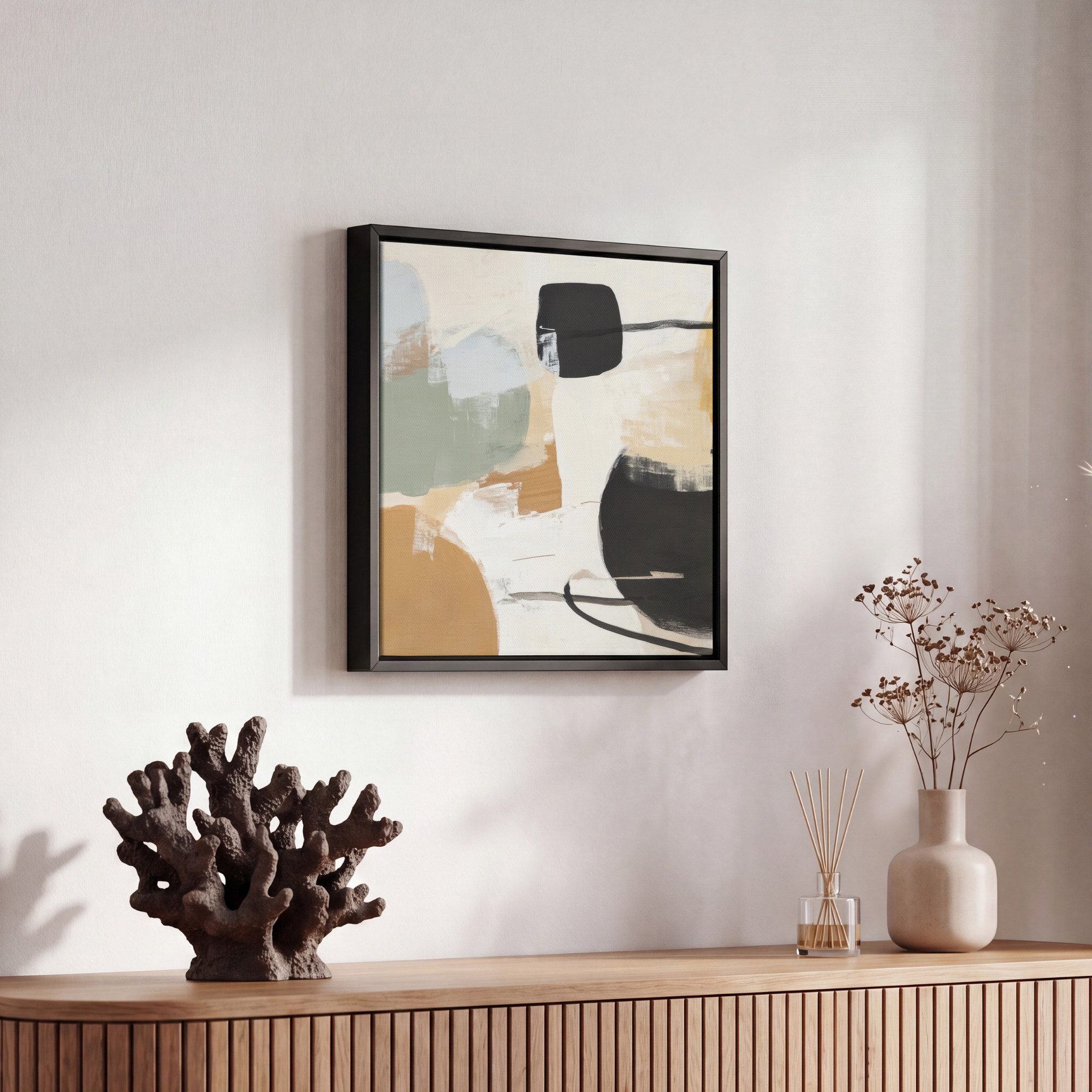 OneMillionCanvasses® Leinwandbild mit Rahmen - Farbe - Abstrakt - Farben, Fotodruck (1 St), Leinwand Bilder Klein, Wand Dekoration Aesthetic 20x20cm – Bild 5 von 5