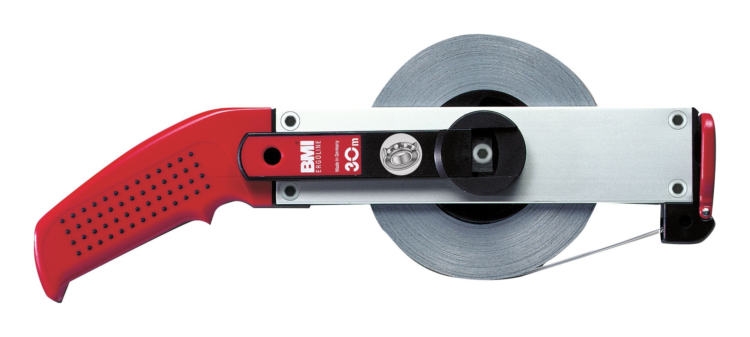 BMI Rollbandmaß, Rahmenbandmaß Stahl weiß 50 m x 13 mm Maßanfang A Flextop Ergoline