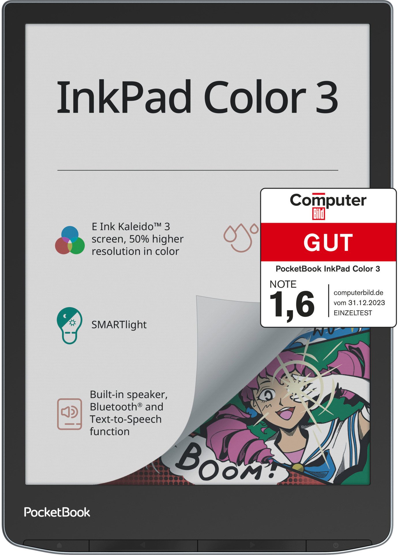 PocketBook PocketBook InkPad Color 3 E-Book (7,8", kein Betriebssystem, WLAN, Wasserschutz)