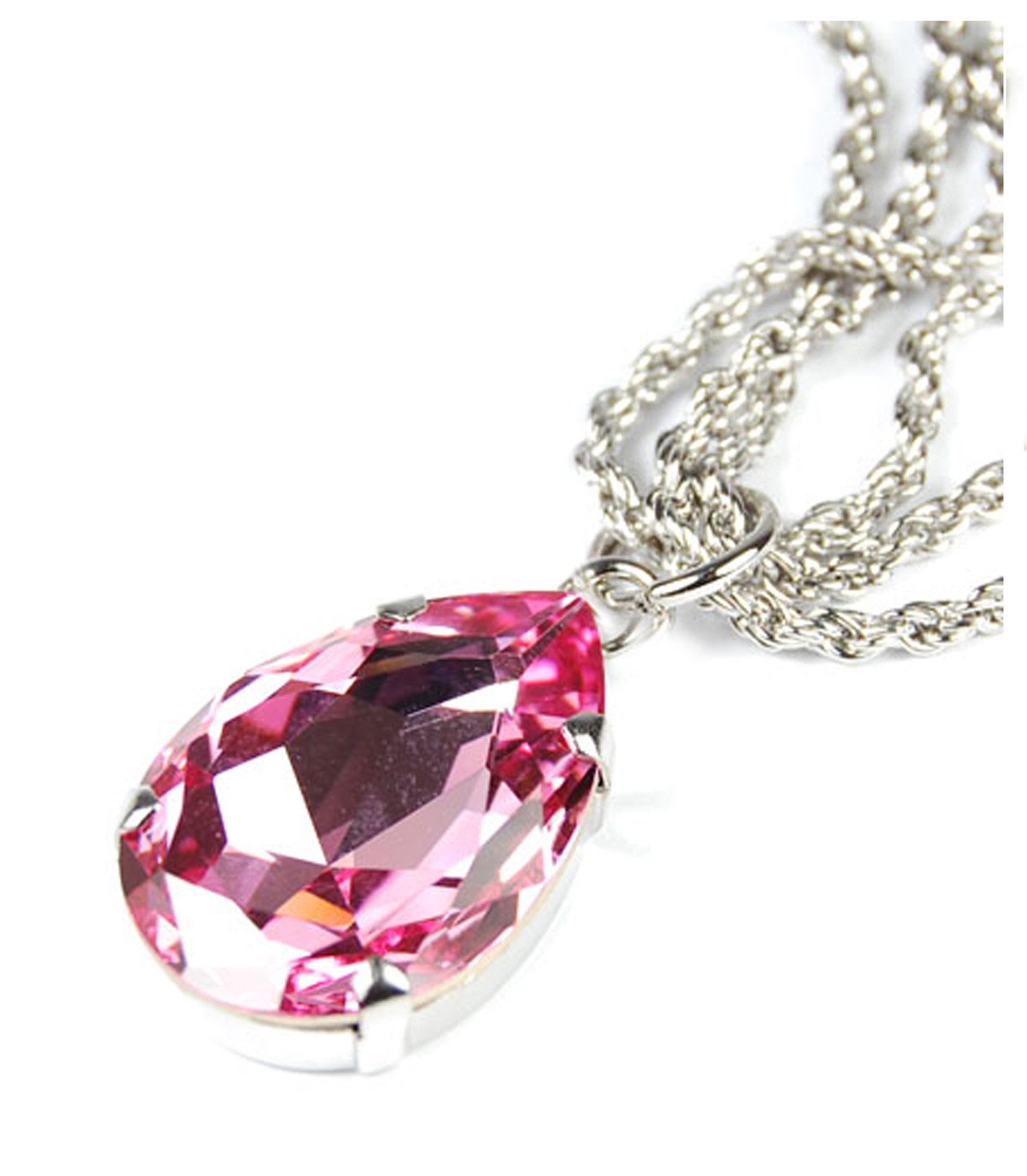 Le Bijou Kette mit Anhänger Crystal Elegance, XXL Tropfen-Anhänger mit Kette mit Markenkristallen