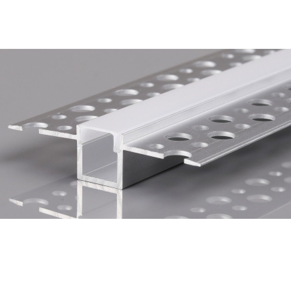 ENERGMiX LED-Stripe-Profil 2m Alu Profile Unterputz Profil Trockenbau Schiene Kanal System mit, Aluprofil mit Milchglas Abdeckung Unterputz einabu von LED-Strei – Bild 2 von 2