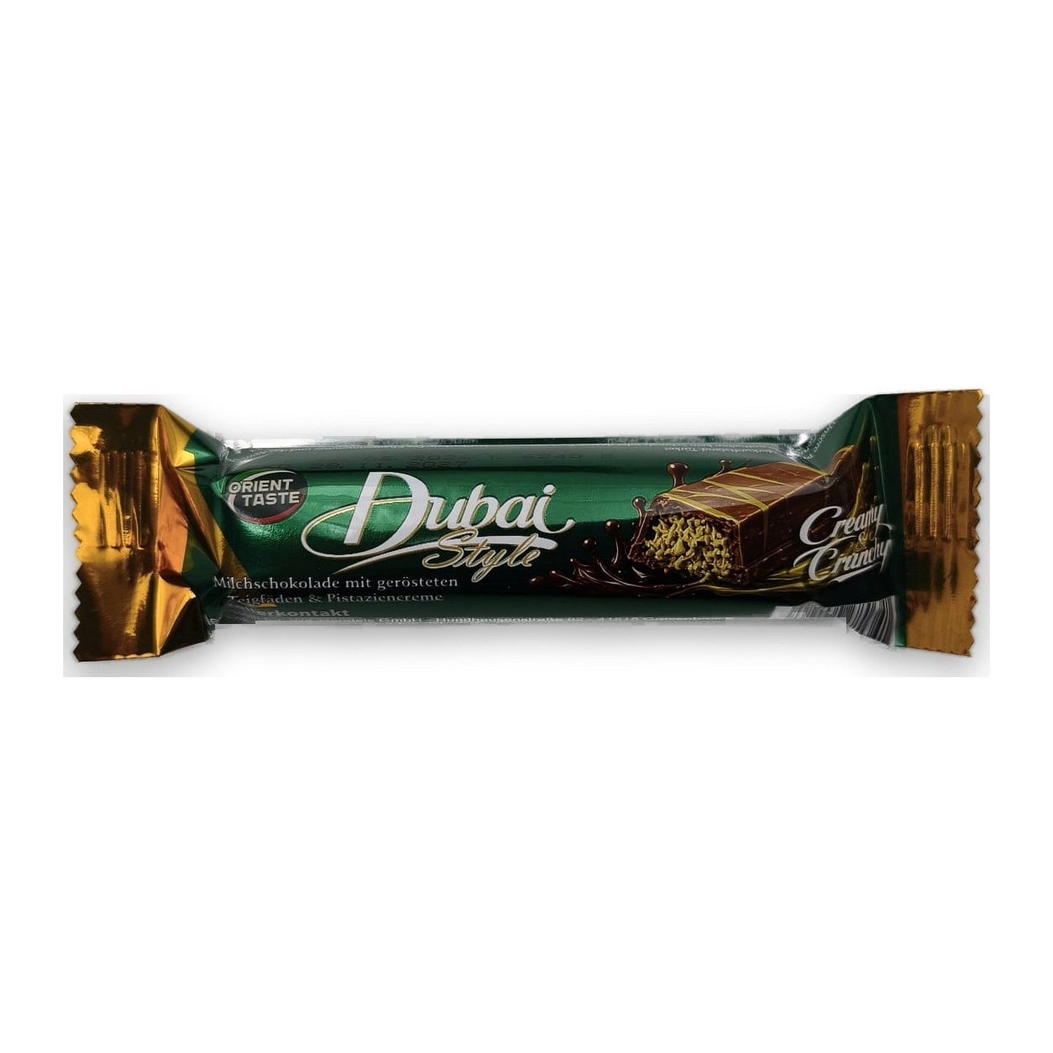 Orient Riegel, 1 x 35 g, Dubai Style Creamy & Crunchy – Milchschokoladen-Riegel mit