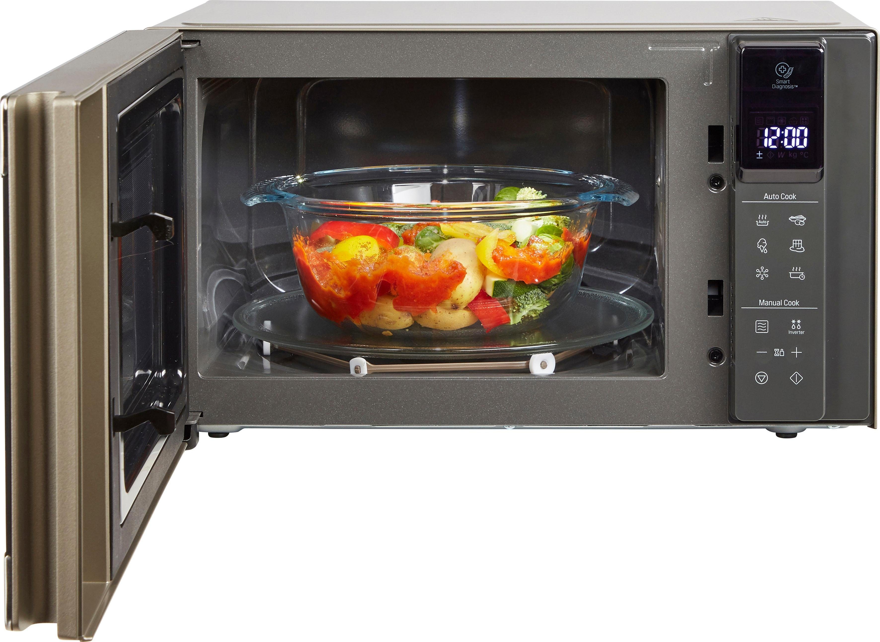 LG Mikrowelle MS 2595 CIS, Mikrowelle, 25 l, Smart Inverter Technologie, echte Glasfront