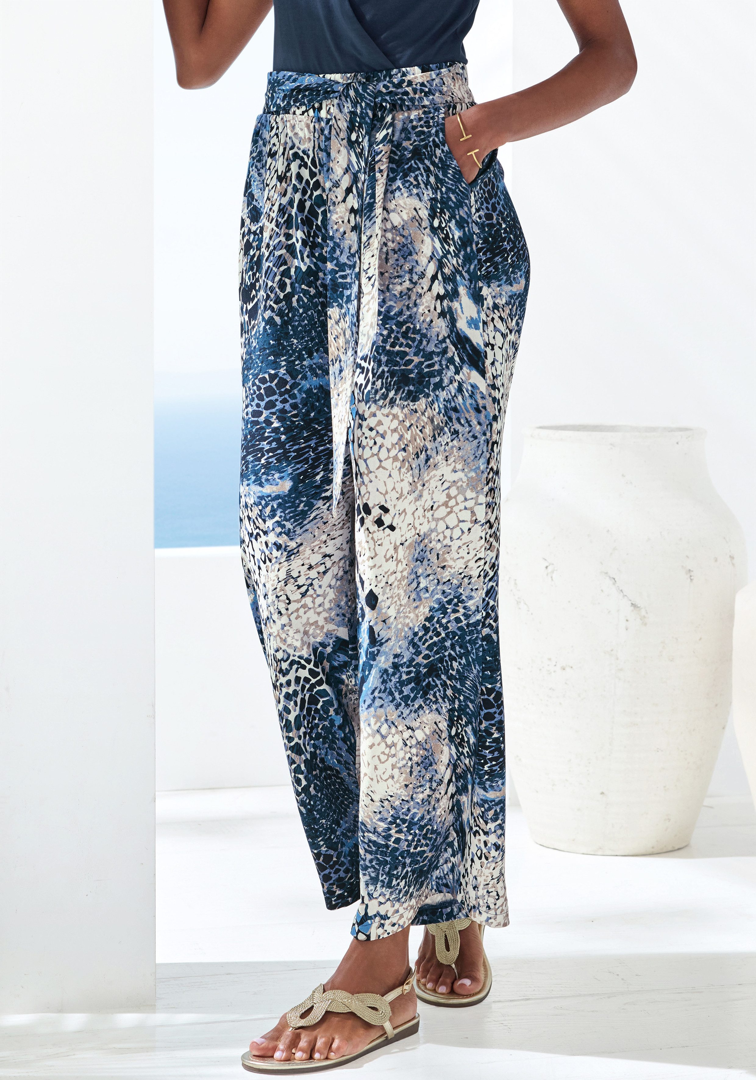 LASCANA Palazzohose mit Bindeband, Schlupfhose, casual