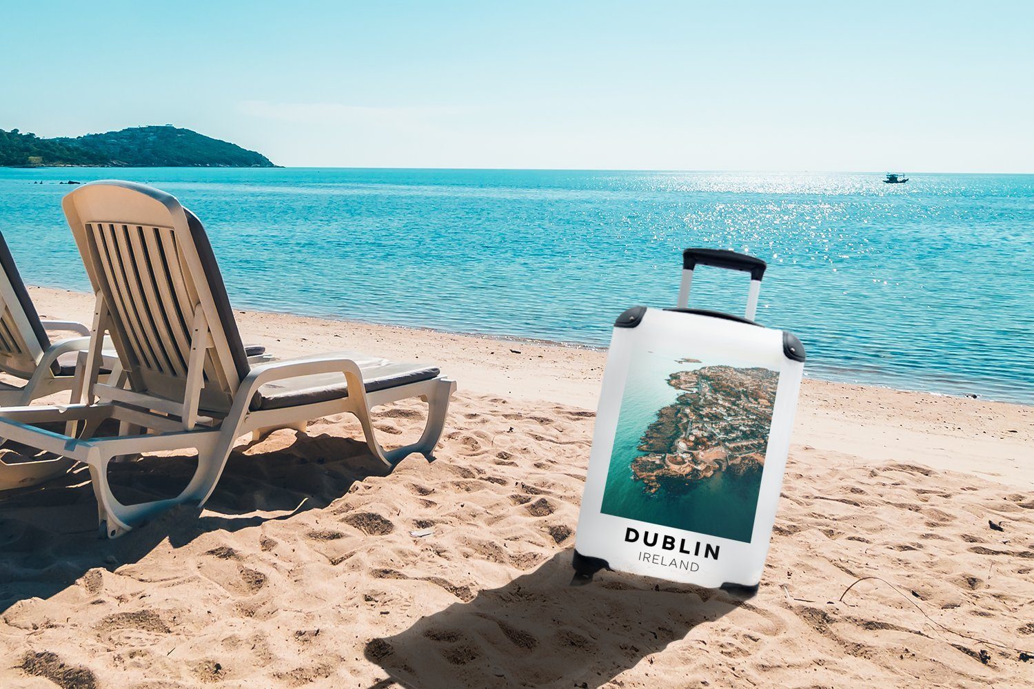 Handgepäckkoffer mit für rollen, Meer, Trolley, MuchoWow Ferien, - Irland Rollen, 4 - Handgepäck Reisekoffer Dublin Reisetasche