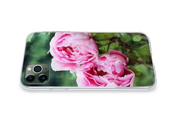 MuchoWow Handyhülle Rosa Pfingstrosen im Garten, Handyhülle Apple iPhone 11 Pro Max, Smartphone-Bumper, Print, Handy