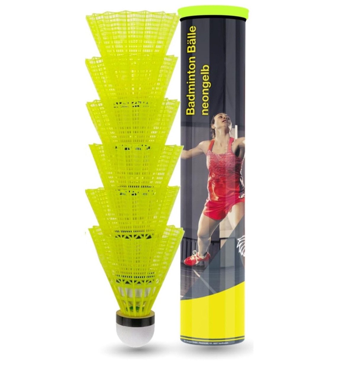 Sportyfits® Federball 6x Воланы gelb Badmintonbälle für Training & Wettkampf Badminton (6-St., 6x Воланы)