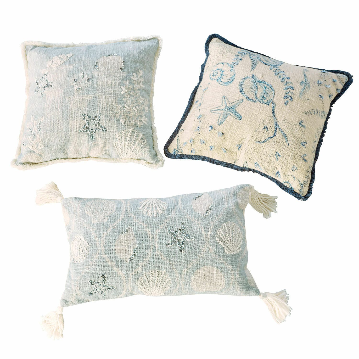 Mirabeau Kissenhülle Kissenhülle 3er Set Calerand weiß/blau günstig online kaufen