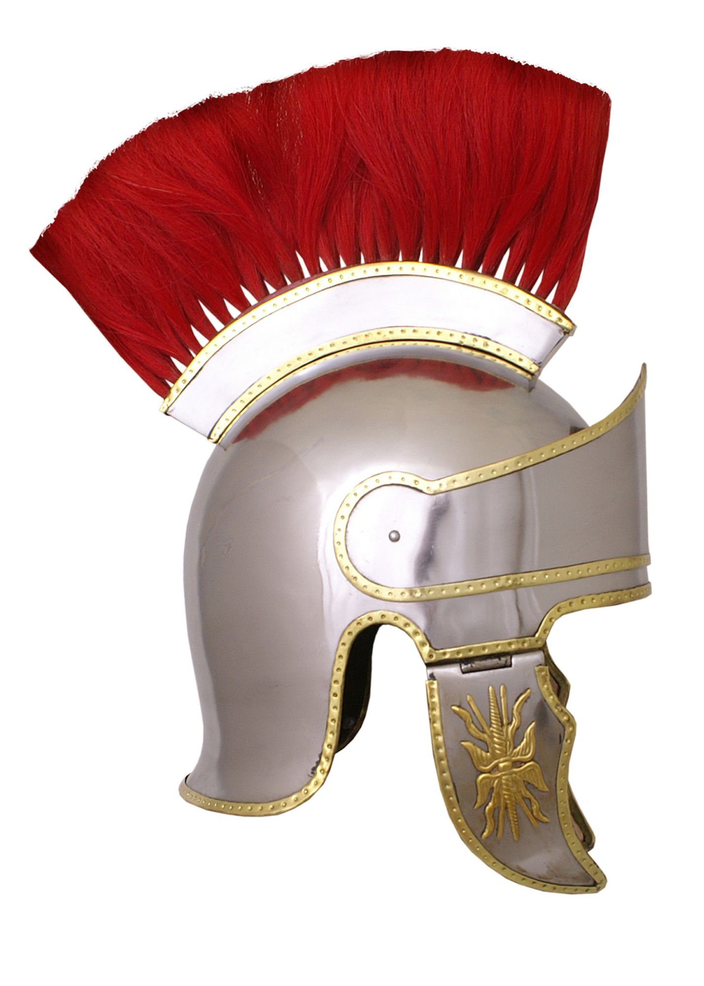Ritter-Kostüm Attischer Helm mit Haarbusch, 1,6 mm Stahl
