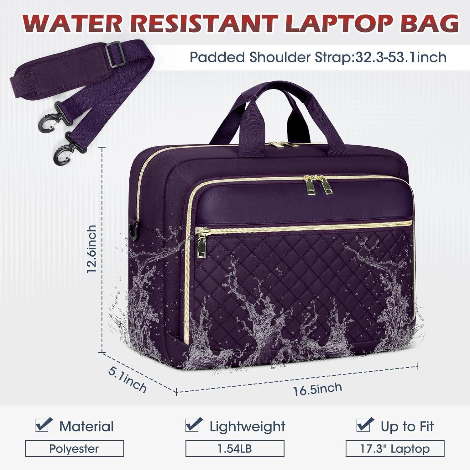 LuxusKollektion Laptoptasche Laptoptasche Damen Business Aktentasche Dunkelviolett 17.3 Zoll