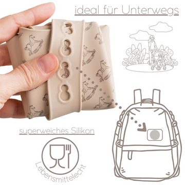 SEI Design Lätzchen Baby Lätzchen mit Auffangschale - Shifting Sand, BPA/PVC/BPP-frei