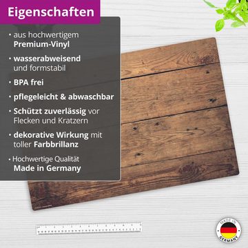 cover-your-desk.de Schreibtischunterlage abwaschbar – Holzoptik braun – aus premium Vinyl – Made in Germany, (1 tlg)