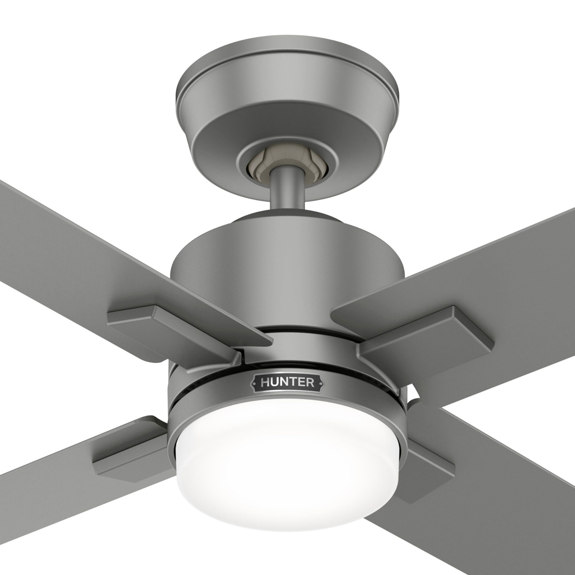 Hunter Deckenventilator DC Deckenventilator Mila Silber mit LED & Fernbedienung, dimmbar