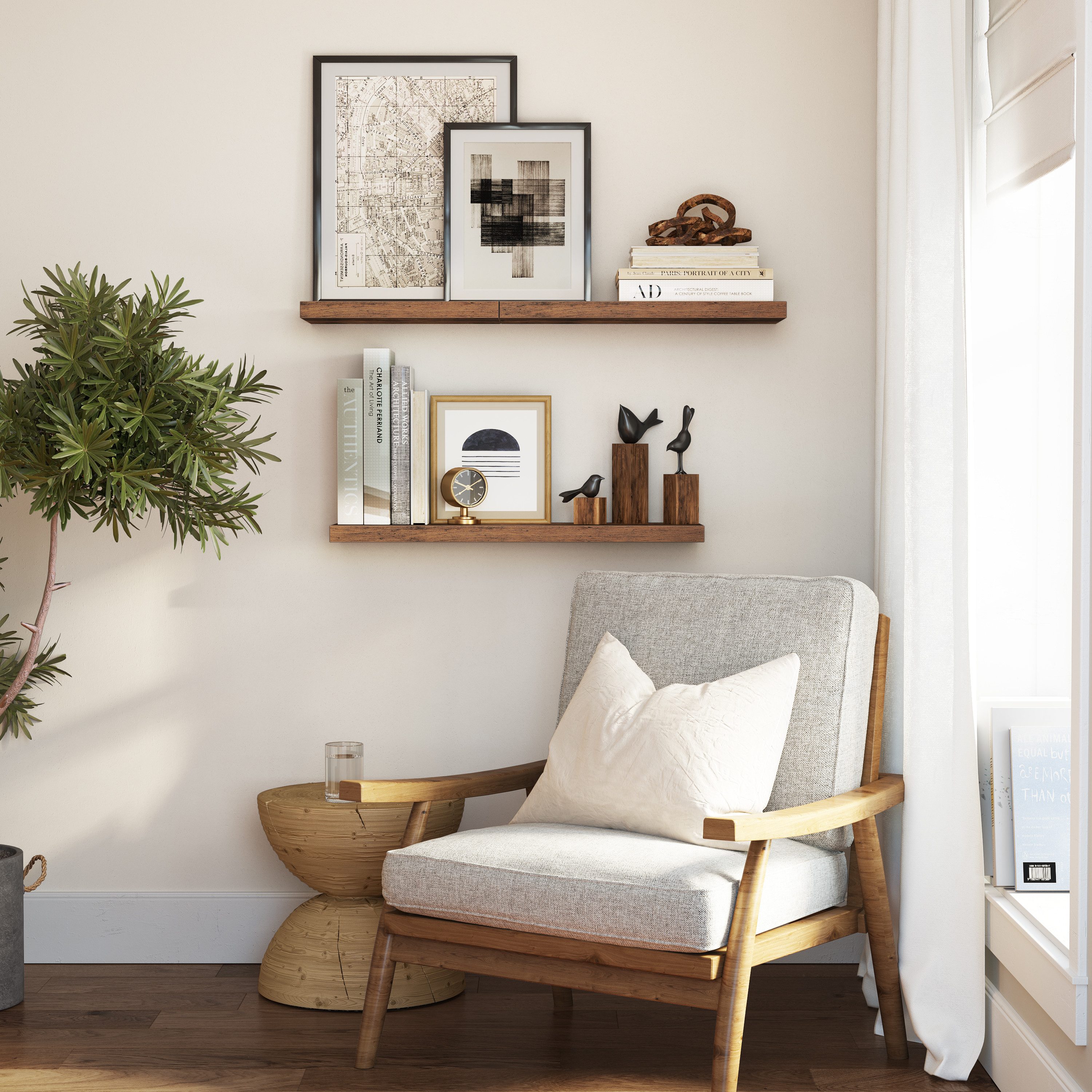 VASAGLE Wandregal, 1-tlg., Wandboard, Bereite 40 - 80 cm günstig online kaufen