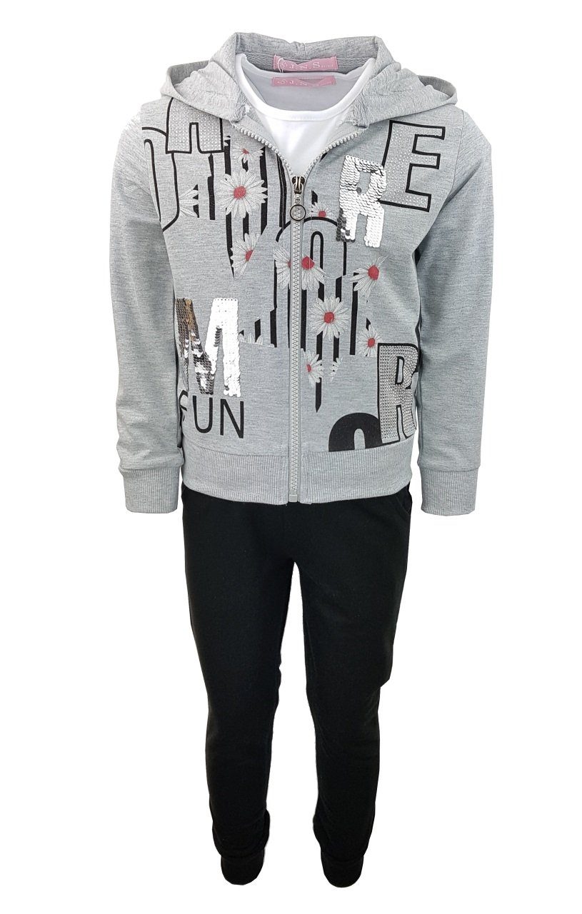 Girls Fashion Freizeitanzug Sport- & Freizeitset, Jacke + Shirt + Hose, MF1843