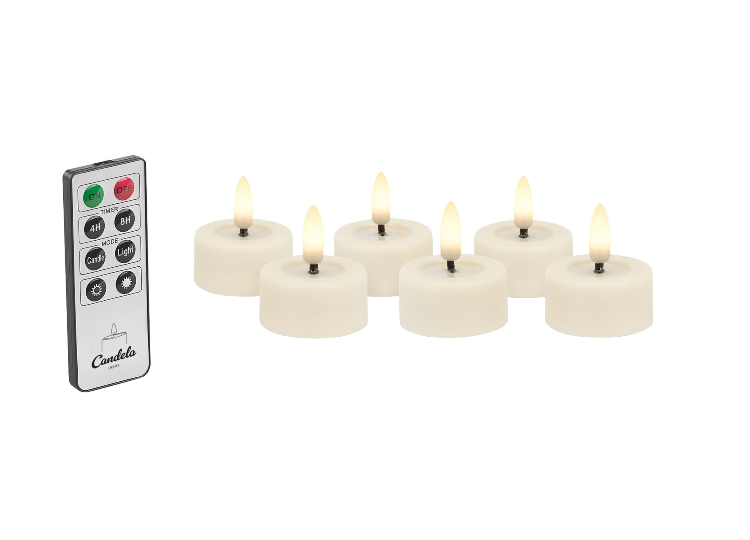 LC Home LED-Kerze Candela Lights LED Kerzen Teelichter 6er Set ?4,5cm