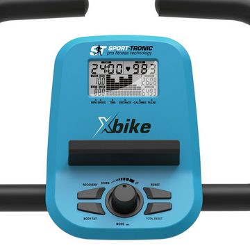 SportTronic Heimtrainer 8 Widerstandsstufen (Set, Spar-Set, mit LCD Display), Bike Trimmrad Standfahrrad Sport Fahrrad für Zuhause / klapp Rad