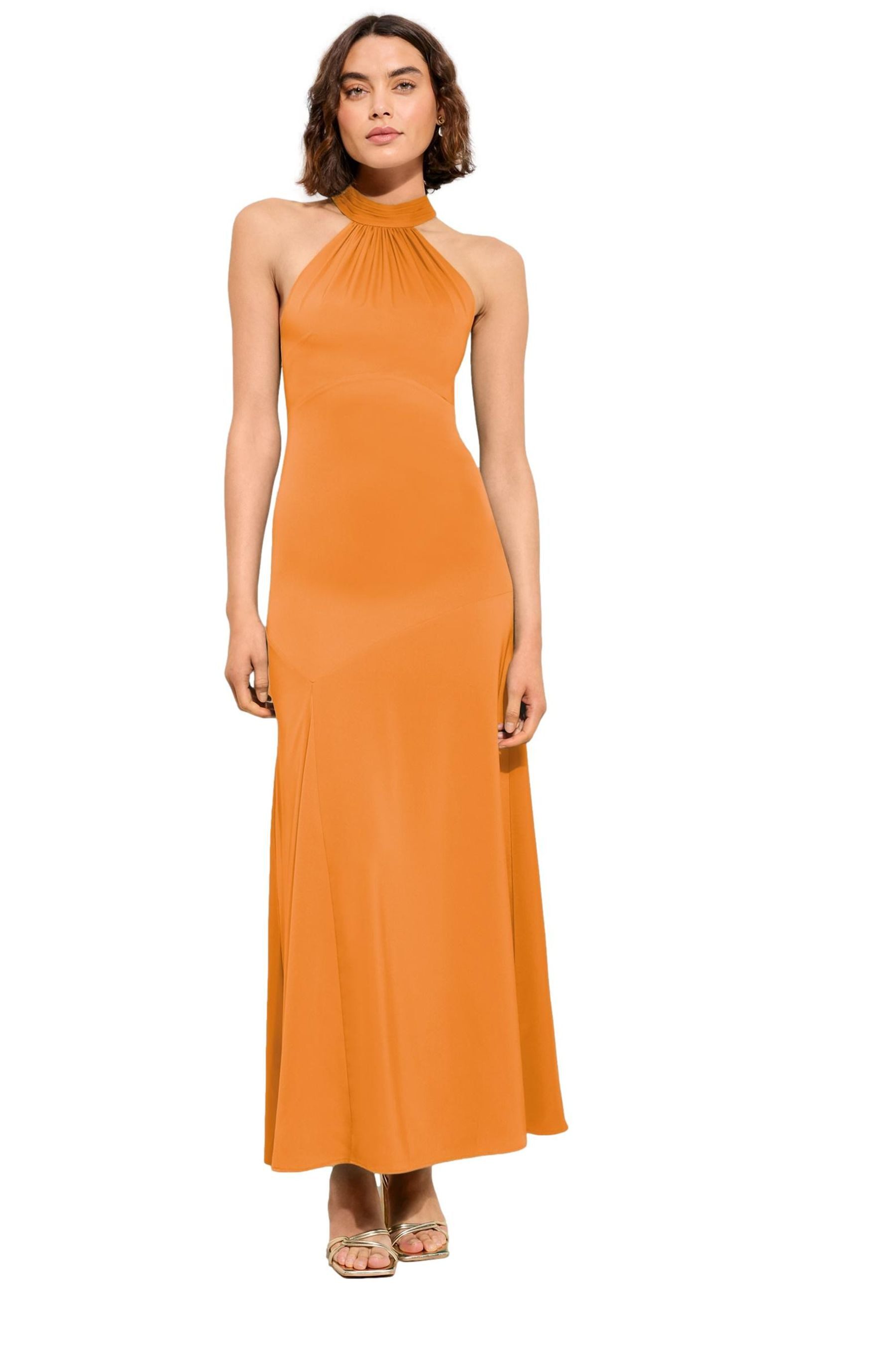 LIPSY Satinkleid Lipsy Satin-Maxikleid mit Schal, Kurzgröße (1-tlg)