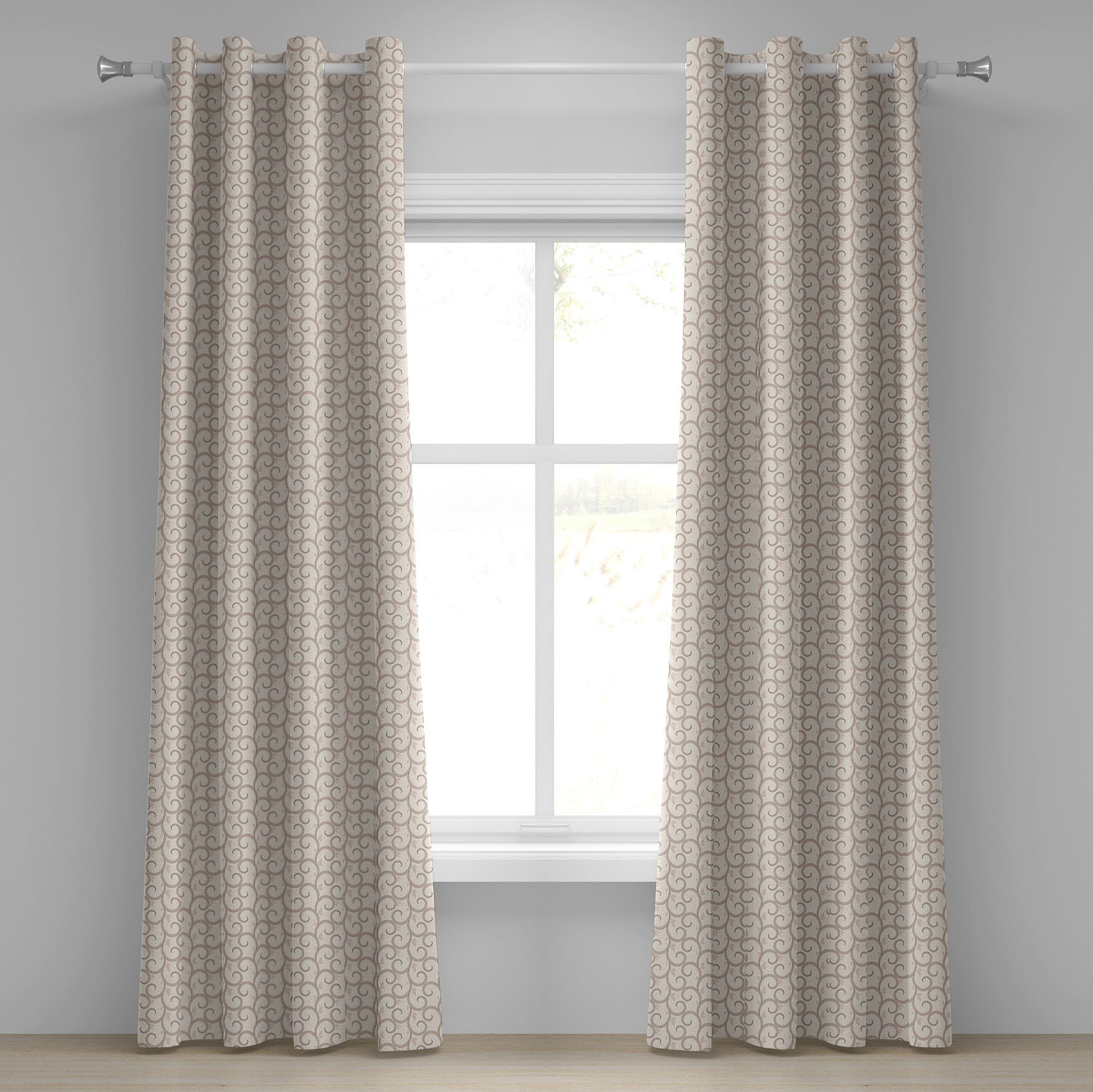 Gardine Dekorative 2-Panel-Fenstervorhänge für Schlafzimmer Wohnzimmer, Abakuhaus, Exotisch Barock Retro Floral