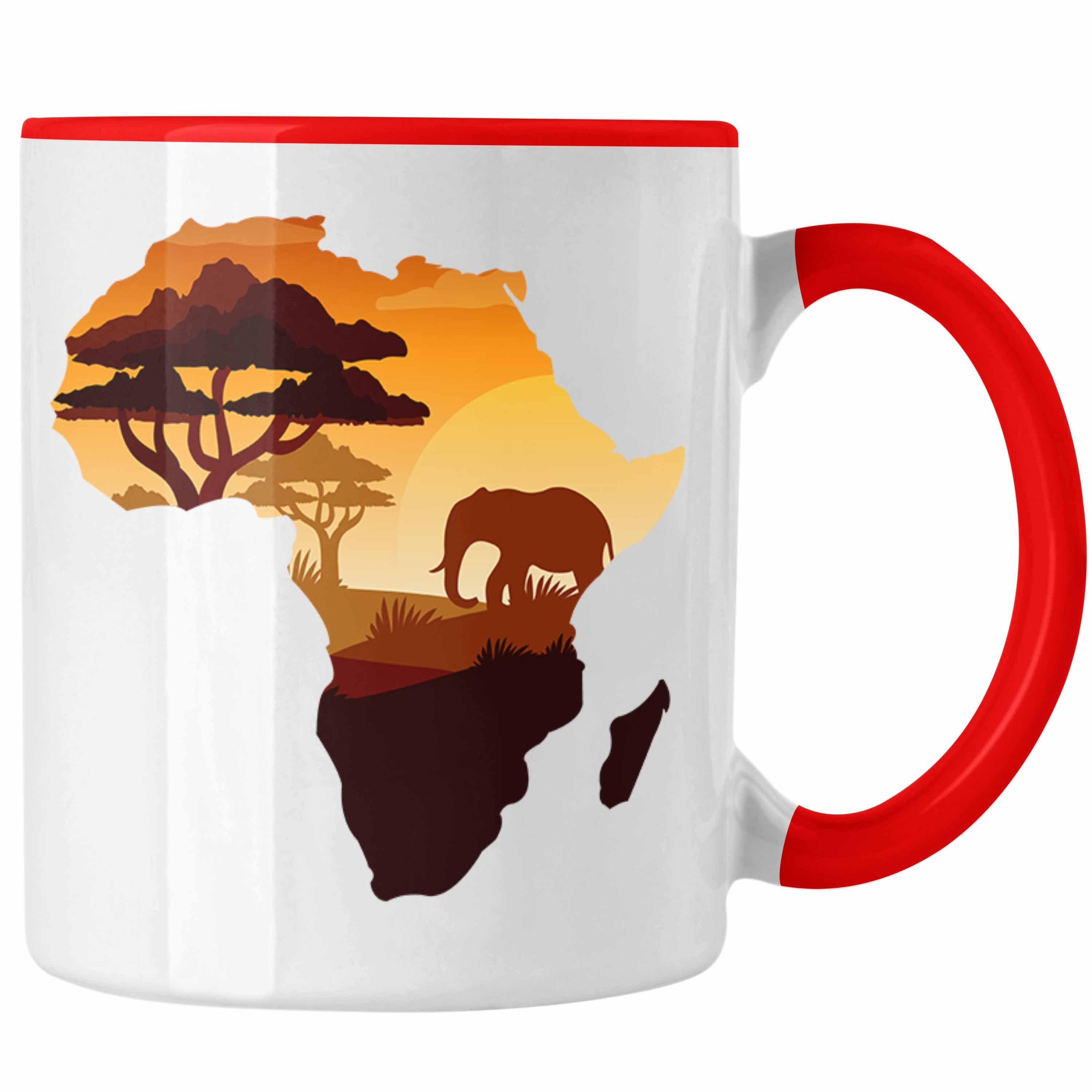 Map Abenteurer Afrika Trendation Tasse Tasse Afrika Rot Tierliebhaber Safari Geschenkidee