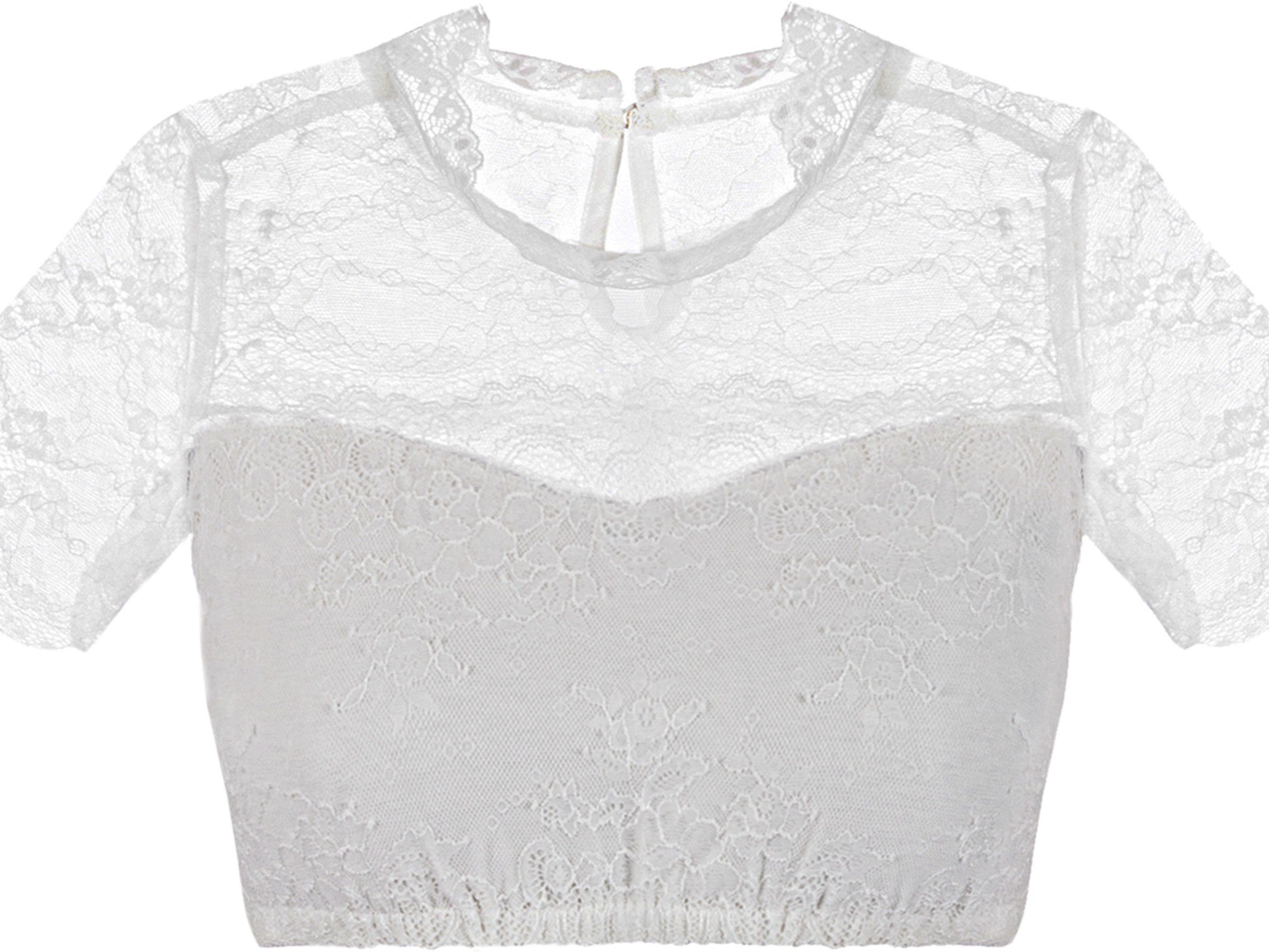 FUCHS Dirndlbluse Dirndlbluse Katharina natur-weiß (1-tlg) aus zarter Spitz günstig online kaufen