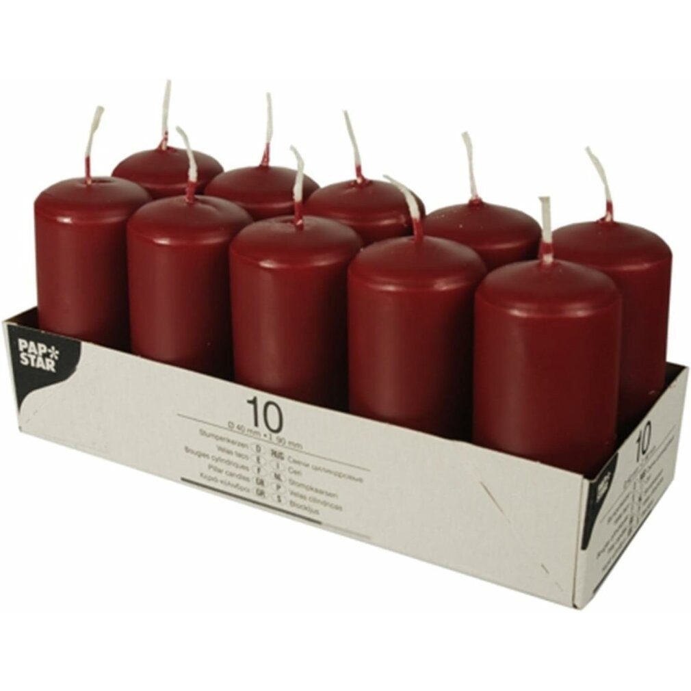 PAPSTAR Stumpenkerze 10 Stumpenkerzen bordeaux günstig online kaufen