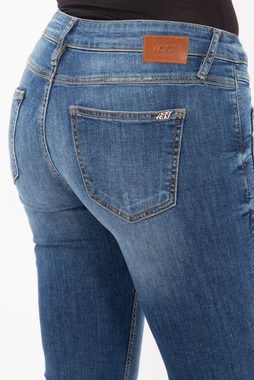 ATT Jeans 5-Pocket-Jeans Stella Stretch Denim im Straight Cut mit Fransensaum