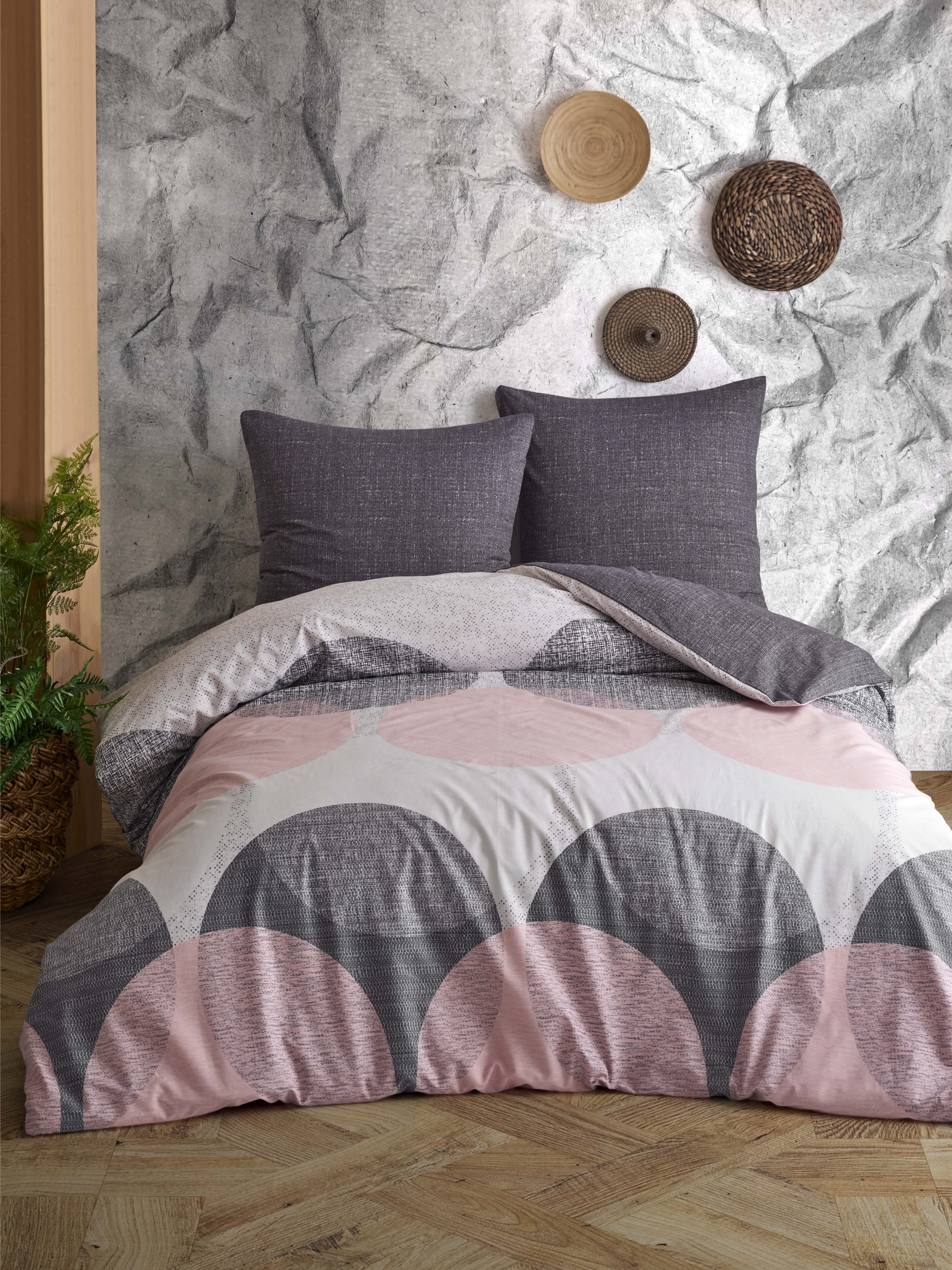 One Home Bettwäsche Kreise, Renforcé, 4 teilig, Baumwolle, meliert und mode günstig online kaufen