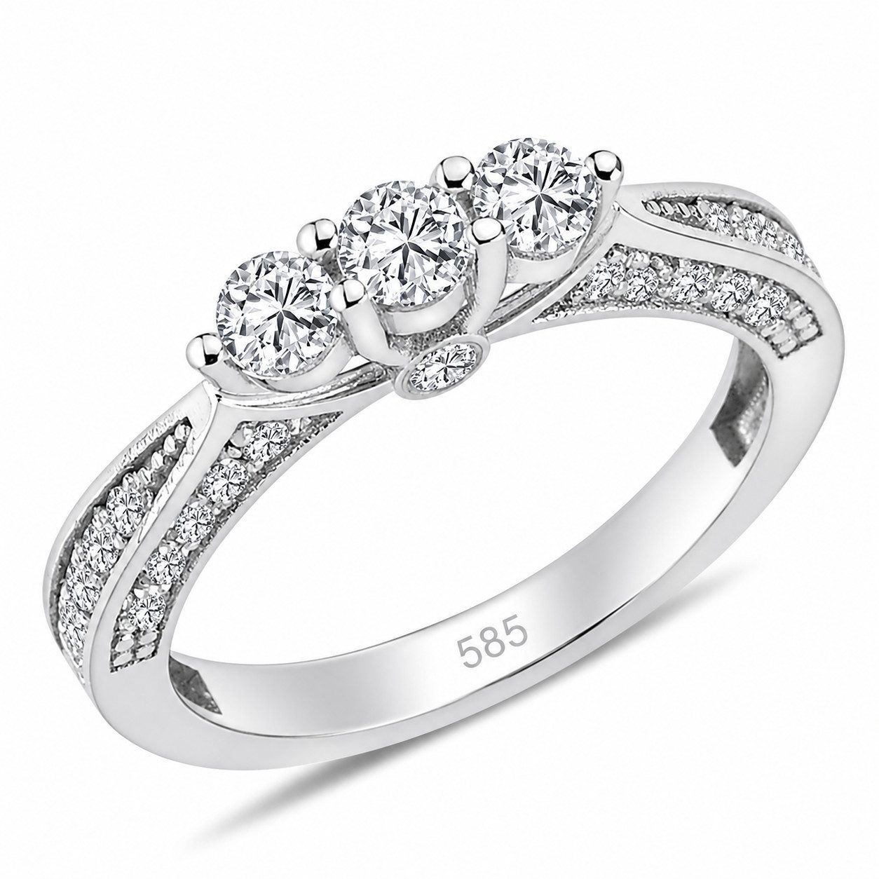 EinStein Diamant Diamantring 0,92 Carat Diamant Tria Ring 14 Karat Weißgold