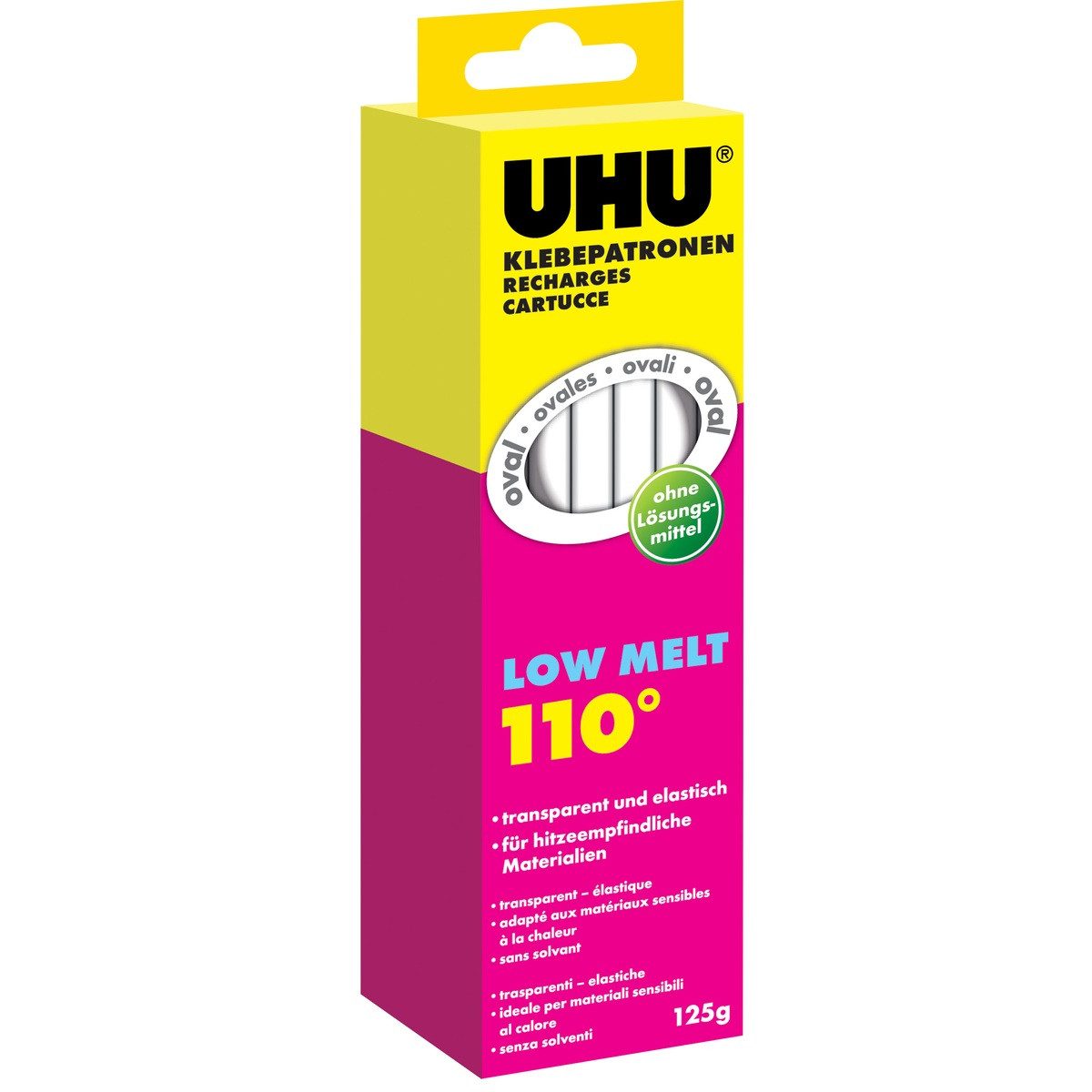 UHU Klebeband UHU Heißklebepatronen LOW MELT 110°C transparent-elastisch 10 Sticks