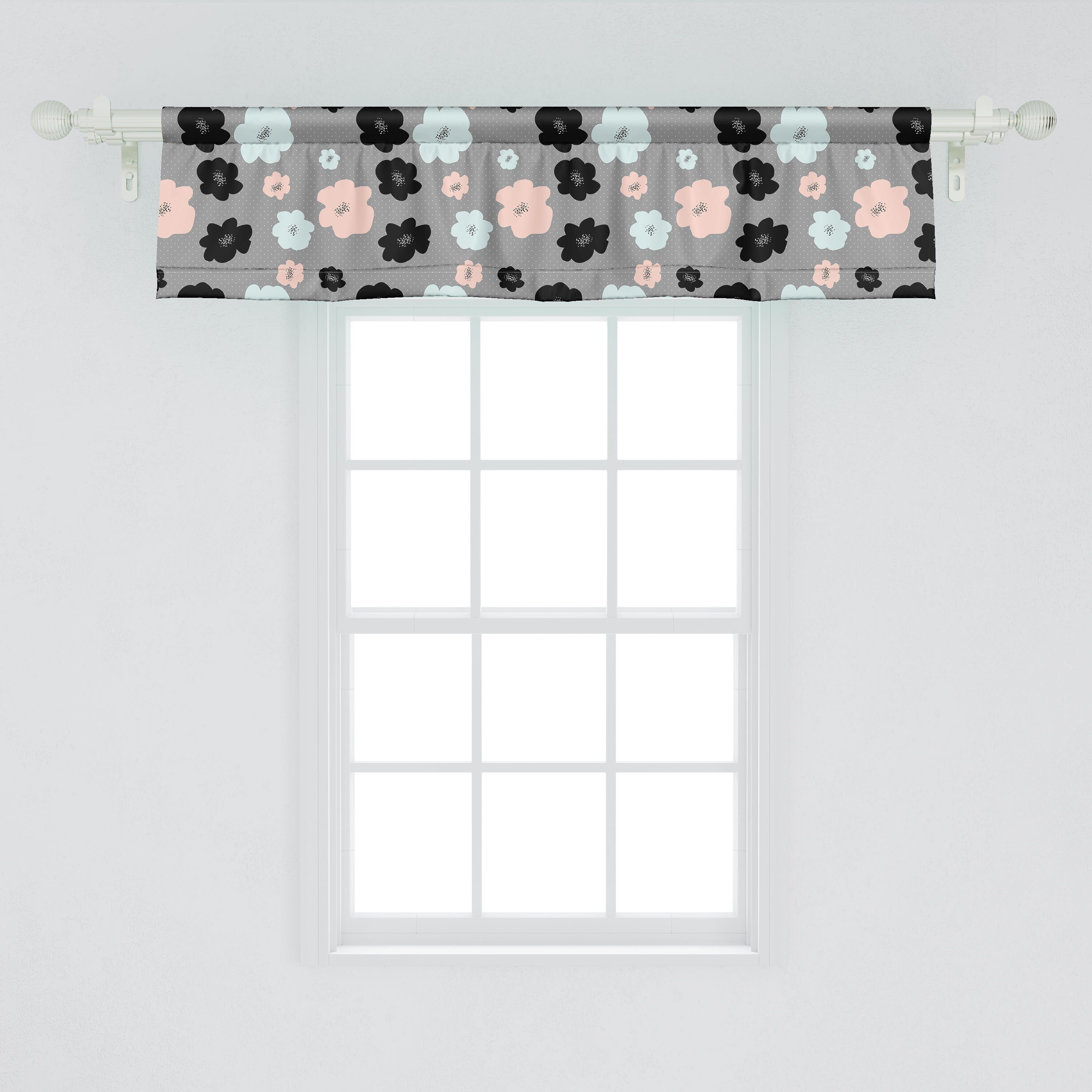 Päonienblüten Abakuhaus, Blumen Dekor Microfaser, Schlafzimmer für Küche Vorhang Scheibengardine Stangentasche, Kunst Abstrakte Volant mit
