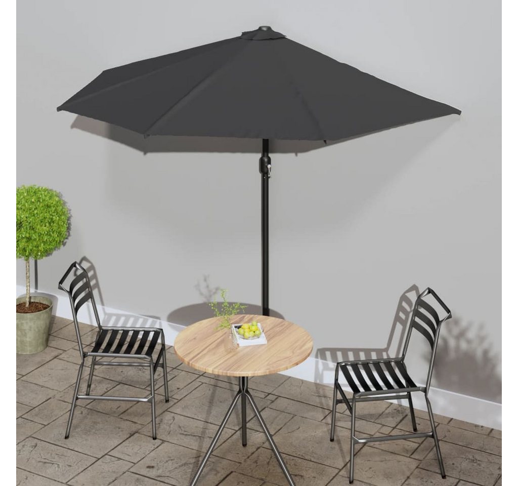 Thumbnail - DOTMALL Sonnenschirm Balkon-Sonnenschirm mit Alu-Mast Anthrazit 270x144 cm Halbrund