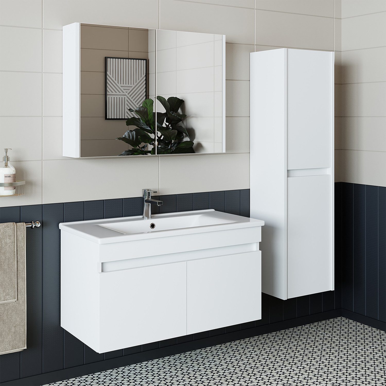 Roomart Badmöbel-Set Atria 85, (Bademöbel Set günstig online kaufen