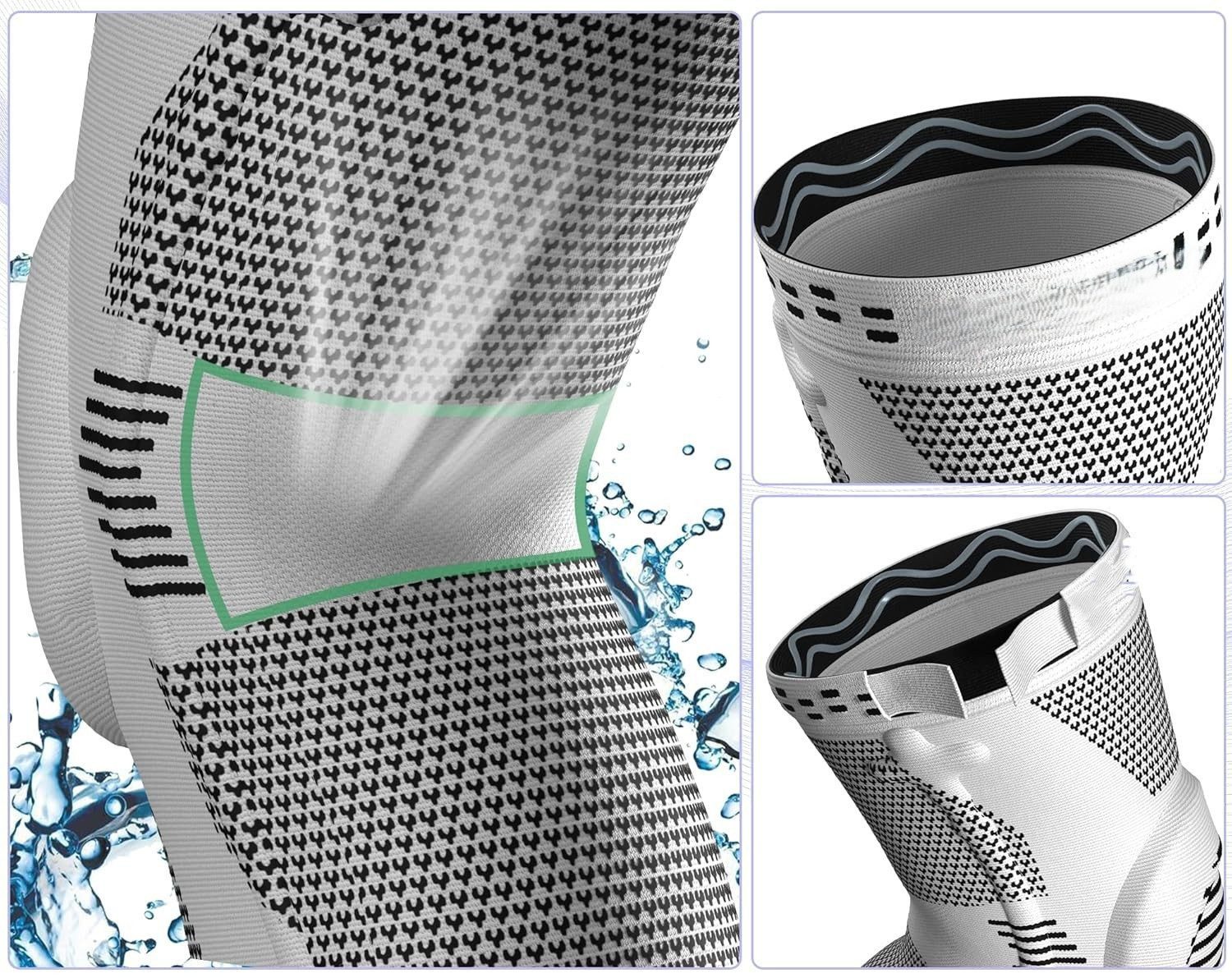 NEENCA Kniebandage Kniebandage mit Gel-Pad & Stabilisation Sport, Gelenkschutz, Meniskus (Einzelne Kniebandage mit Gel-Polsterung und Gelenk-Stabilisatoren, Kompressions-Kniebandage für Sport, Training, Arthritis & Verletzungen), Kniebandage mit Gel-Pad & Stabilisatoren für Sport, Schutz